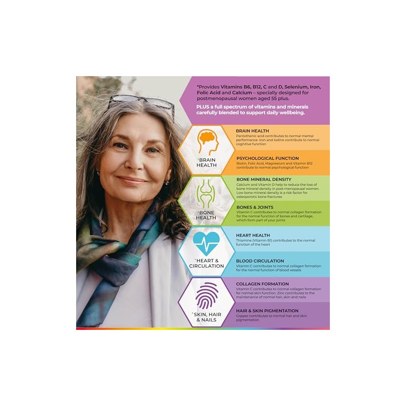 Health & Her Multivitamin Tablets for Women 55+ and Postmenopausal,