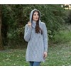 SAOL 100% Merino Wool Shawl Neck Aran leaf Coat with