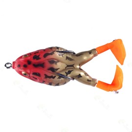 CENPEK 5pcs Frog Lures, Frog Crankbait Tackle, Frog Fishing Lures Soft Fishing Baits, Hollow Body 3D Eyes Frog Lure Weedless Swimbait with Hook for Bass Pike Snakehead Dogfish Salmon Musky