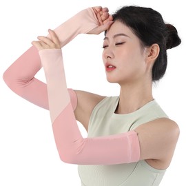 Eadali Arm Cover, UV Protection, Women's, Cool Touch, Arm Cover, Cooling, UPF50+, Long Length, Both Arms, Finger Loop Type, Sun Protection, Sweat Absorbent, Quick Drying, UV Protection, Sports/Driving