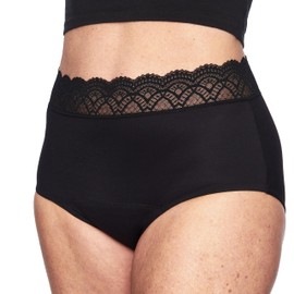 Thinx For All Leaks Hi-Waist Underwear, Holds up to 100ml or 6tbps or 1/4 Cup Worth of Liquid*, Light Absorbency Incontinence Underwear for Women, Feminine Care, BlackBerry, XS