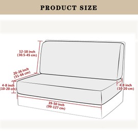 POPUBBY Motorhome Caravan Sofa Cover, Stretch Caravan Sofa Seat Cushion Cover, Jacquard RV Seat Covers, Camper Sofa Furniture Protection, Washable Cushion Protective Covers (Khaki)