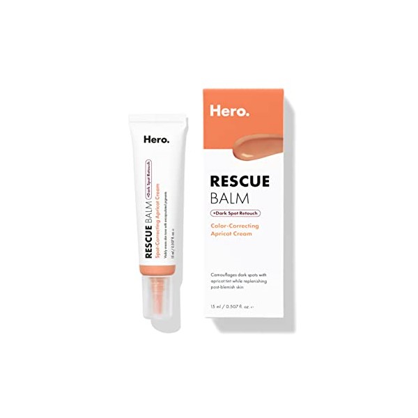 HERO COSMETICS Rescue Balm +Dark Spot Retouch Post-Blemish Recovery Cream from Nourishing and Calming After a Blemish - Corrects Discoloration - Dermatologist Tested and Vegan-Friendly (0.507 fl. oz)