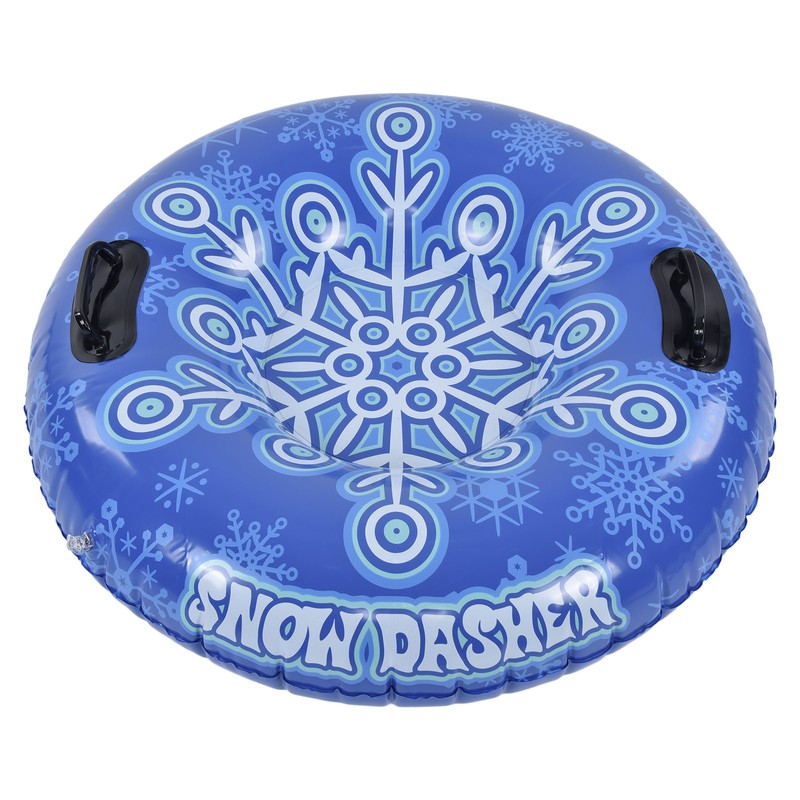 Snow Tube with Handle PVC 450lbs Load Bearing Blue White
