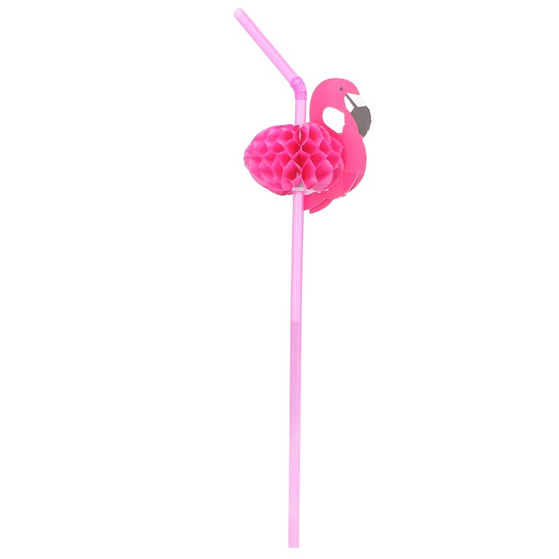 100Pcs Flamingo Drinking Straws Cute Pattern Environmentally Friendly Bendable Cocktail