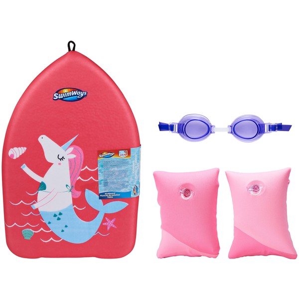 SwimWays Value pack, Fish Face Guppy Goggles ,Soft Swimmies, and