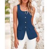 BTFBM Womens Sleeveless Suit Vests Dressy Casual Square Neck Business