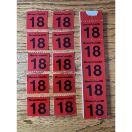 2018 Massachusetts License Plate Single Sticker. You are buying 1 sticker.