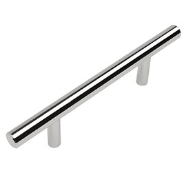 Cosmas® 404-2.5CH Polished Chrome Solid Steel Construction 3/8 Inch Slim Line Euro Style Cabinet Hardware Bar Pull - 2-1/2" Inch (64mm) Hole Centers