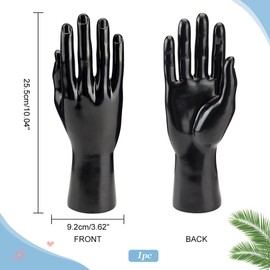 PH PandaHall Male Mannequin Hand Display Rack, Right Hand Model Ring Display Rack Watch Display Rack, Bracelet Glove Organizer Rack for Home Store Display Sales, 3.6x2.3x10, Black
