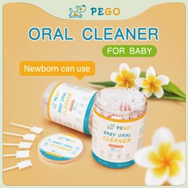 PEGO Baby Tongue Cleaner Gauze,30Pcs Disposable Infant Toothbrush,Soft Gauze Toothbrush Toddler Oral Cleaning Stick Dental Care for Newborns 0-36 Months,Gentle Gum Massager & Milk Stain Remover