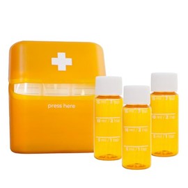 Allermates Mini botella de medicamentos tamaño viaje con estuche rígido color ámbar (3 unidades)
