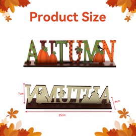 BHSTTNIXP Thanksgiving Sign,Autumn Decorations Wooden Ornaments,Thanksgiving Pumpkin Autumn Letter Decoration,Harvest Table Sign Fall Decorations for Home,7 * 4 * 25 cm
