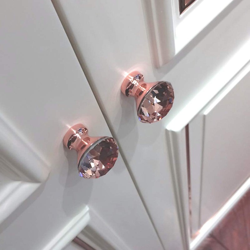 10Pcs Crystal Door Knobs 30mm Crystal Glass Door Knobs Diamond