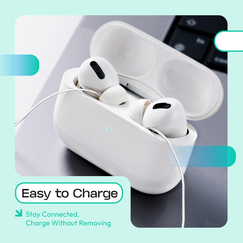 Podstring Wireless In-Ear Earbud Pod String Anti-lost Strap (White)