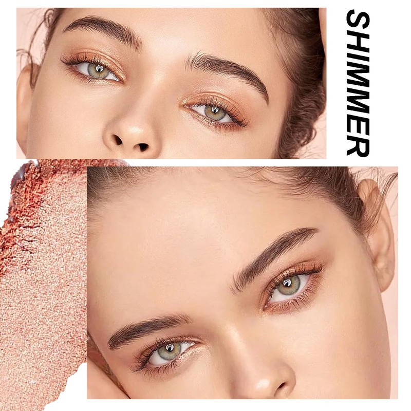 Shimmer Eyeshadow Single,Pressed Fine Powder Eyeshadow,High Pigment Gold Brown eye