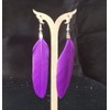 Purple Feather Earrings - Handmade Slim Look