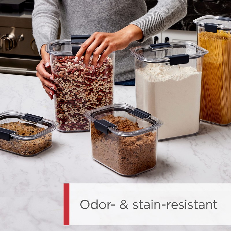 Rubbermaid Brilliance BPA-Free Food Storage Containers with Lids Airtight Kitchen