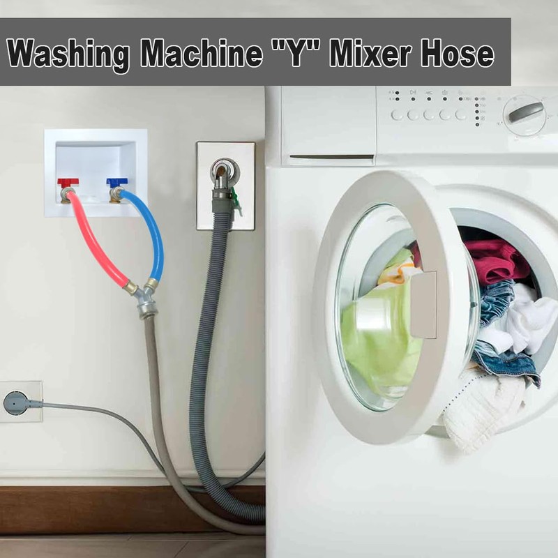 Rubber Washing Machine Y Mixer Hose Connector, Hot and Cold
