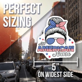 All American Nurse Magnet - Patriotic Nurse Magnet - USA Themed Magnet - Nurse Appreciation Gift - Nurse Accessory - All American Magnet - 5" Vinyl Sticker - Car Magnet - Made in USA - AAMT1853