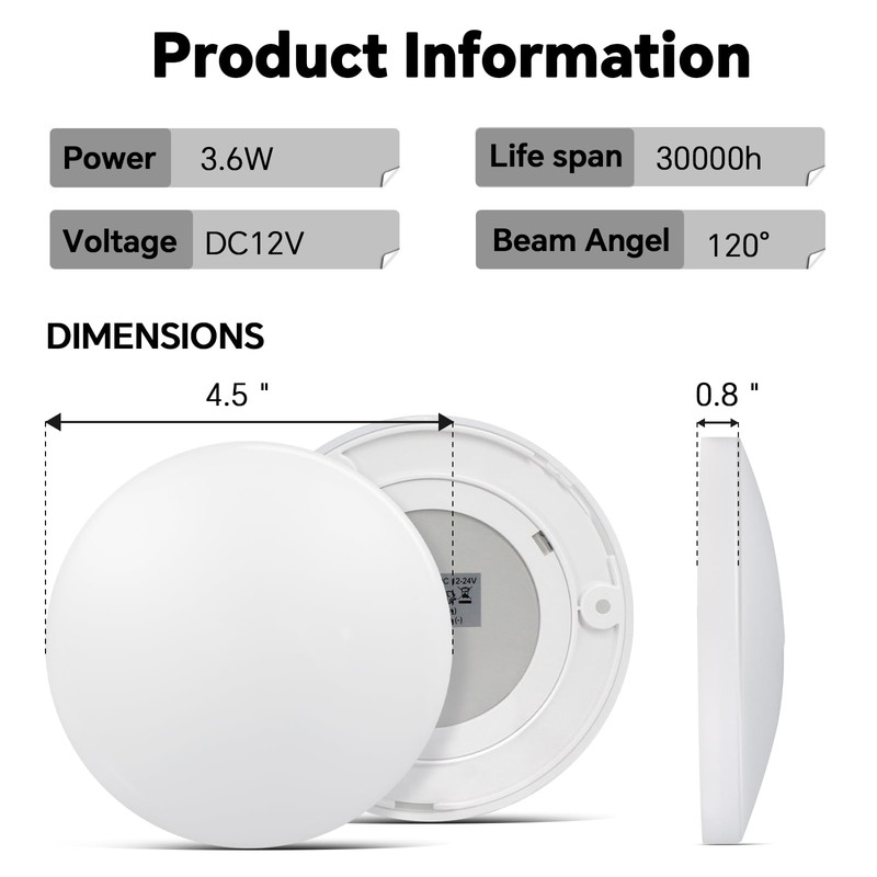 acegoo 12V LED Ceiling Dome Light, RV Interior Puck Light,