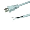 2-Prong Power Cord with Open Wiring,6 ft Replacement Power Cord