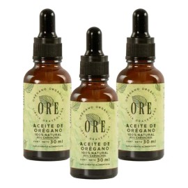 Ore 3 Pack Aceite De Orégano Orgánico Silvestre 80carvacrol                                                                                           