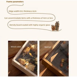 Wooden Dried Flower Photo Frame Dried Flower Display Stand 8 "x10 Shadow Box Display Area with Hangable and Standable for Showcase Photos Wedding Dried Flowers(Wood Color)