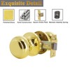 Probrico Passage Door Knobs Polished Brass Interior Hall/Closet Door Handles