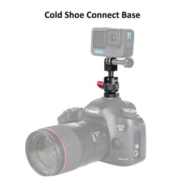 HSU Aluminum Alloy Cold Shoe Adapter for Action Cameras, Angle Adjustable Tripod Mount Adapter for Hero 13/12/11/10/9/8/7/6/5/4/3/Max/Mini