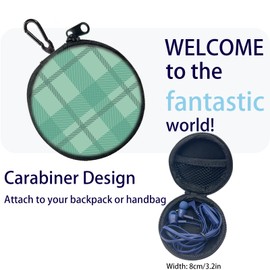 GOGOSINIS Kids Earbuds for School with Case, Wired Earbuds with Small Ear Tips, in-Ear Headphones with Mic, Carrying Case & Carabiner, Headphones for Kids, Comfortable Fit, Stereo Sound (Forest Plaid)