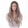 EALGA Ash Brown Wigs for Women, Ombre Silver Blonde Hair