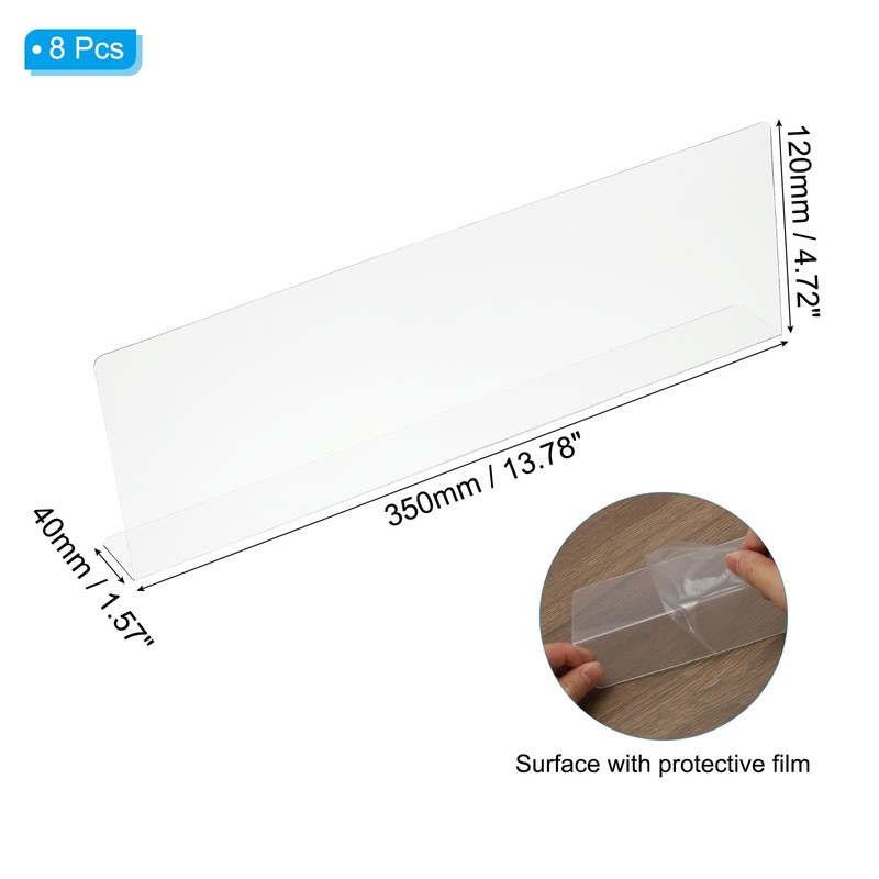 PATIKIL 8 Pack Shelf Dividers for Closet Organization, 13.8x1.6x4.8 Acrylic