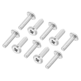 PATIKIL Round Head Phillips Screws, 120 Pack M2.5-0.45 x 10mm 304 Stainless Steel 18-8 Full Thread, Machine Screw Furniture Screw Connector Bolts