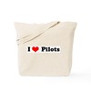 CafePress I Love Pilots Tote Bag Natural Canvas Tote Bag,