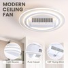Bladeless Ceiling Fans with Lights, 20" Modern Flush Mount Ceiling