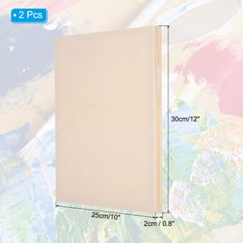 PATIKIL 12 x 10 Inch Wood Panel Board, 2 Pack Unfinished Wooden Canvas Boards Square Blank Deep Cradle Board for Painting Pouring DIY Art Use with Oils Acrylics