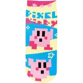 JGS0848 Character Jacquard Socks, Women's, Kirby x Makoto Large Figure Slope, Adult Women (8.7 - 9.4 inches (22 - 24 cm)