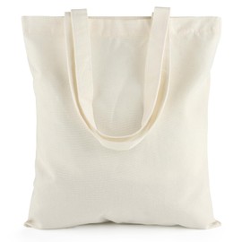 CHRORINE Cotton Canvas Tote Bags Reusable Grocery Shopping Bags，for DIY Craft, Drawing, Gift, Grocery, Activity (5, Beige)