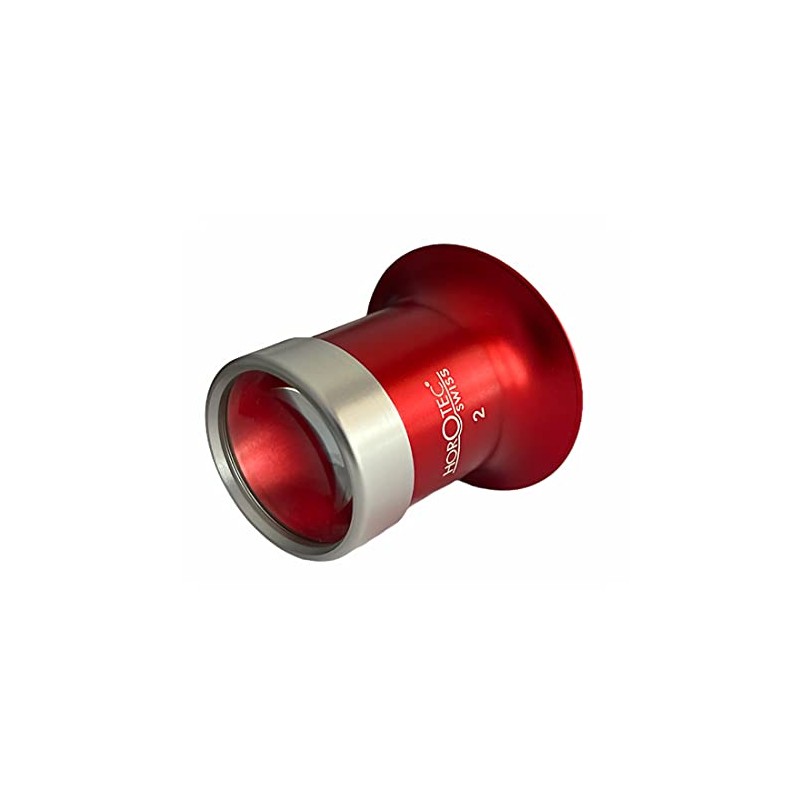 Horotec MSA 00.031-2 Eyeglass Watchmaker loupe in Aluminium anodised red
