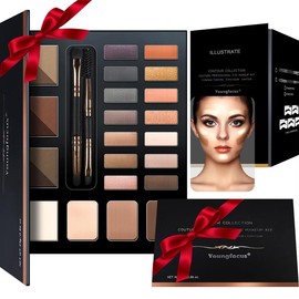 Youngfocus Highly Pigmented Eyeshadows & Natural Waterproof Eyebrow Powders Makeup Flawless Weather jeffree star  org 2 palette Set Brush neutral palette