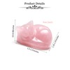 JSDDE Rose Quartz Crystal Sleeping Cat Figurine for Cat Lovers