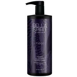 Bella Spirit by Chaz Dean Indigo Toning Cleansing Hair Conditioner - Adds Moisture to Dry, Curly, & Fine Hair, Shampoo Alternative for Women & Men, Hydrating & Moisturizing - 32 fl oz (Pack of 1)