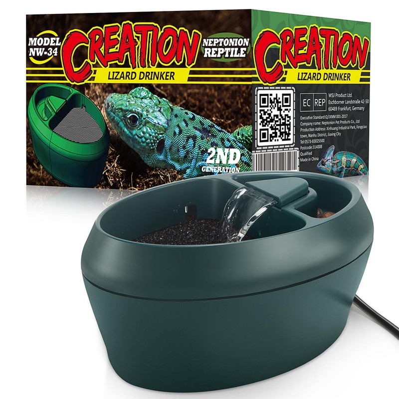NEPTONION Reptile Chameleon Cantina with Snacks Trough, Drinking Fountain Water