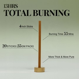 100% Natural Ginseng Square Incense Sticks – Energizing & Stress-Relief, Luxury Aromatherapy Gift, Glass-Sealed with Copper Holder, 20 Sticks