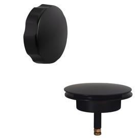 Westbrass A50TE-62 Standard 1-1/2" Replacement Trim for Cable Drive Bath Drain Waste & Overflow Assemblies, Matte Black