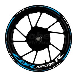 CBR 17 inch Wheel Rim Stickers Decals Tape Compatible with CBR1000RR-R 2004-2025 Motorcycle Reflective Rim Tapes Sticker Stripe(Sky Blue)