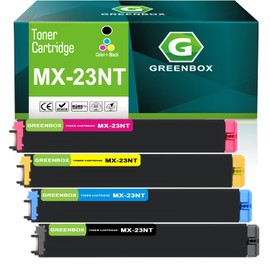 GREENBOX Compatible MX-23NT High Yield Toner Cartridge Replacement for Sharp MX-23NT MX-23NT-BA MX-23NT-CA MX-23NT-MA MX-23NT-YA for MX2314 MX1810U MX2010U MX2310U MX3111U Printer (4 Pack)