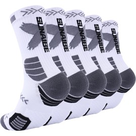 Speum Basketball Socks for Men，Performance Cushioned Men's Athletic Crew Socks with Arch Compression (US, Alpha, Large, Regular, Regular, multicolored16)