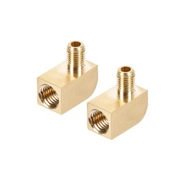 sourcing map Brass Pipe Fitting 90 Degree Rod Material Screw-In Connection M6 Male X M8 Female Pack of 2
